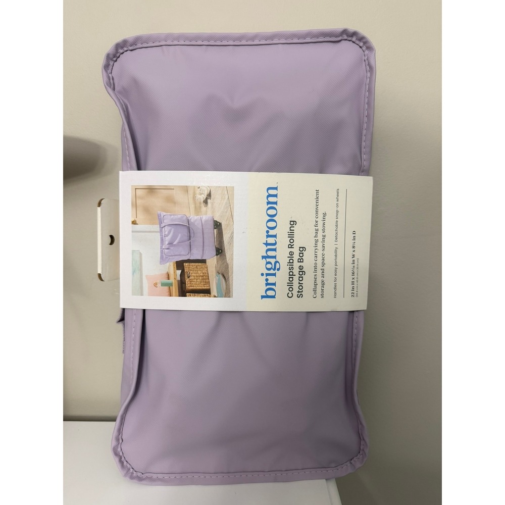 Brightroom Collapsible Rolling Storage Bag Unisex OS Purple Wheeled NWT